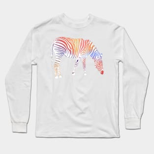 Rainbow zebra, imaginary print Long Sleeve T-Shirt